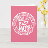 World's Best mum rubber stamp effect Card (Yellow Flower)