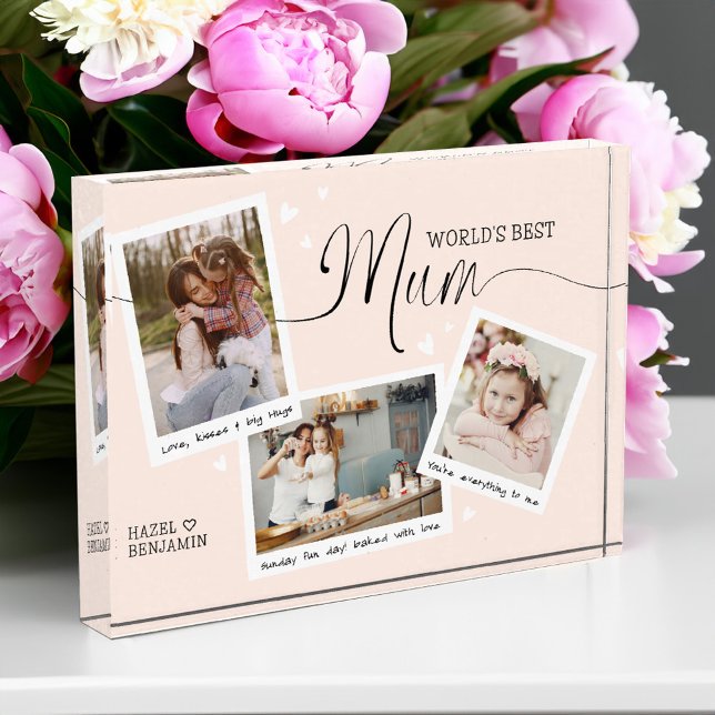 World's Best Mum Script Snapshot Mother's Day Pink Photo Block (World's Best Mum Script Snapshot Mother's Day Pink Photo Block)