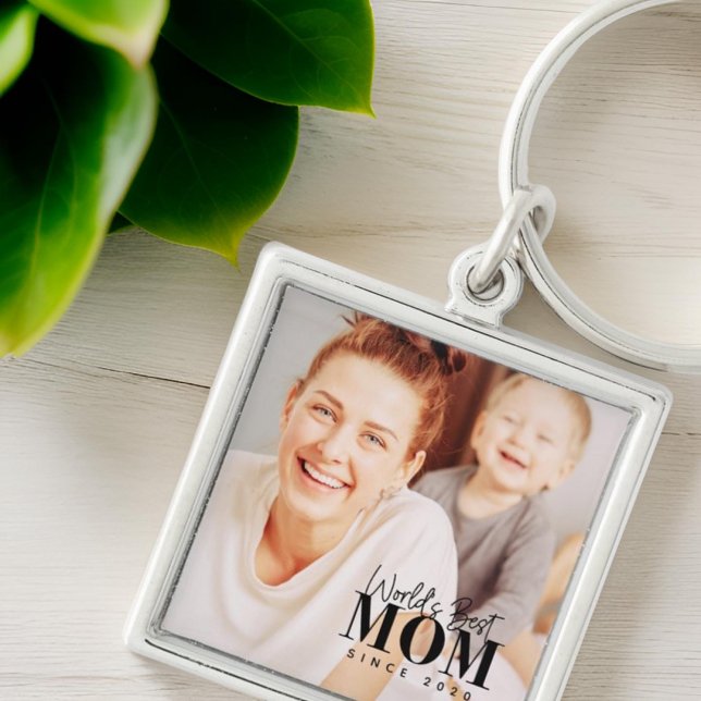 World's Best Mum Since 20XX Modern Photo Key Ring (Creator Uploaded)