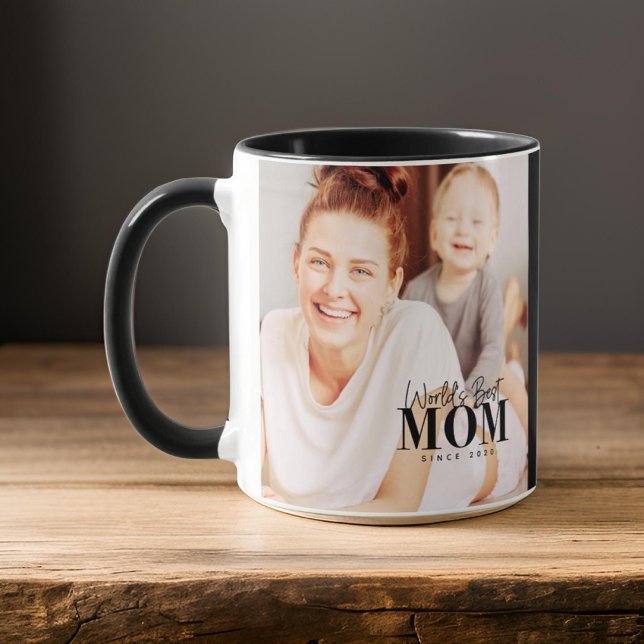 World's Best Mum Since 20XX Modern Photos Mug (Creator Uploaded)