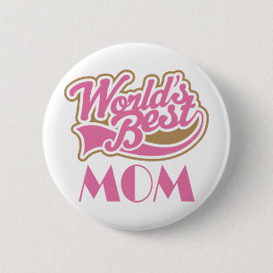 Worlds Best Mum Sports Style Gift 6 Cm Round Badge