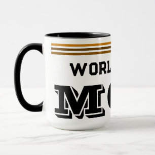 World's Best Mum Sportsy Brown Striped Coffee Cup