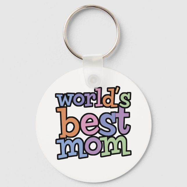 Worlds Best Mum T-Shirts & Gifts Key Ring (Front)