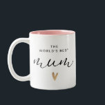 Worlds Best Mum  Two-Tone Coffee Mug<br><div class="desc">Celebrate mum's love with our delightful "World's Best Mum" Mug. The elegant inscription and high-quality construction make it the perfect heartfelt gift. Show your appreciation with our exceptional mug design.</div>