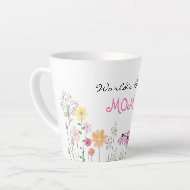 Worlds Best Mum | Wildflower Garden Latte Mug (Left Angle)