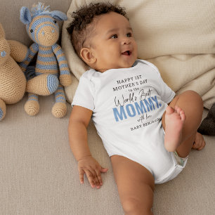'Worlds Best Mummy' 1st Mother's Day Keepsake Baby Bodysuit