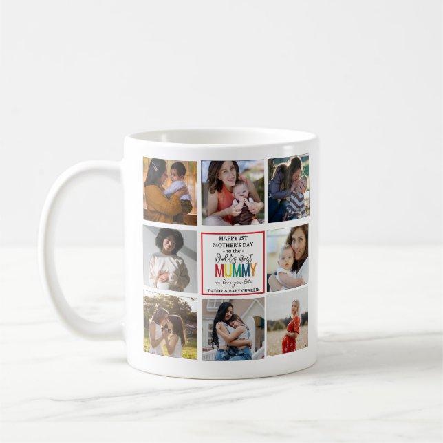 World's Best Mummy 1st Mother's Day Photo Collage Coffee Mug (Left)