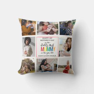 World's Best Mummy 1st Mother's Day Photo Collage Cushion