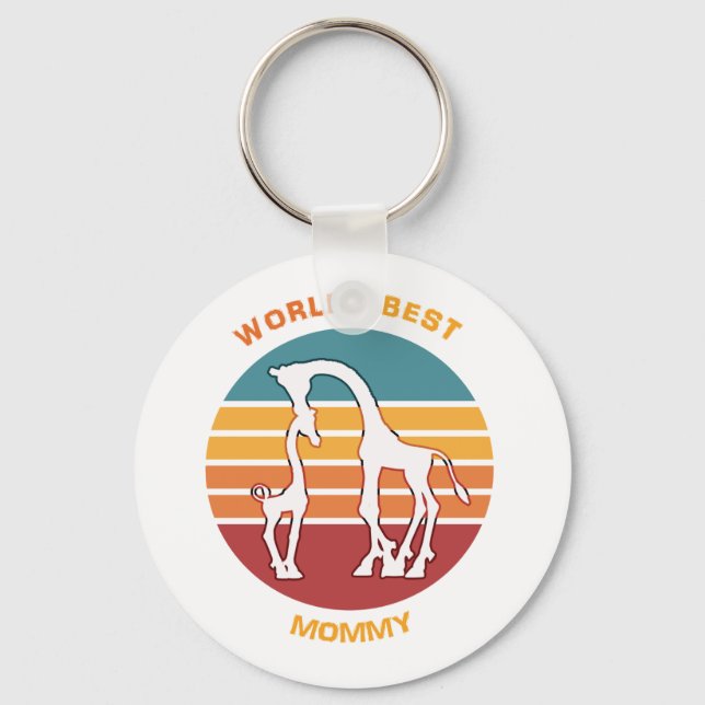 Worlds Best Mummy, Giraffes Key Ring (Front)