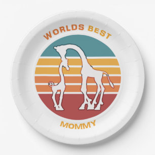 Worlds Best Mummy, Giraffes Paper Plate