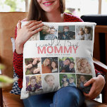 Worlds Best Mummy | Photo Collage Cushion<br><div class="desc">Unique 12 photo collage pillow makes the perfect gift for any mum, mummy, mother, mama, mum, mummy, step or bonus parent. Featuring template text that reads 'WORLDS BEST MOMMY' and their childrens NAMES. The editable font styles, sizes and background colour can be changed by clicking on the customise further link...</div>