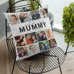 Worlds Best Mummy | Photo Collage Cushion<br><div class="desc">Are you searching for the perfect Mother's Day gift? Look no further than this unique 12-photo collage pillow! Show your love and appreciation for the special Mothers, mummy, mum, mum, mummy, mama, and step or bonus parents in your life. Customise the pillow with a template that reads "World's Best Mummy"...</div>