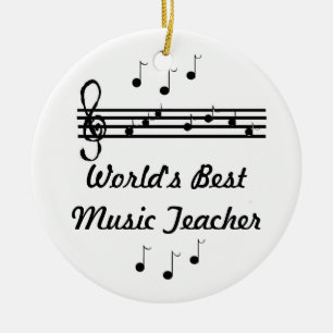 World's Best Music Teacher Ceramic Ornament