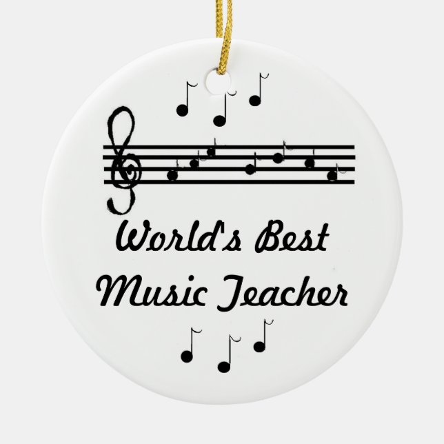 World's Best Music Teacher Ceramic Ornament (Front)