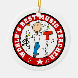 World's Best Music Teacher Ceramic Tree Decoration