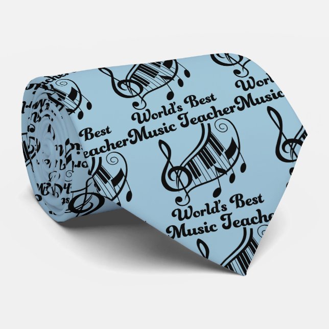 World's Best Music Teacher Gift Tie (Rolled)