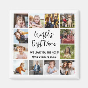 World's Best Nana Grandkids 12 Photo Collage Magnet