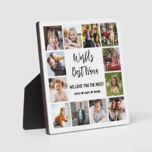 World's Best Nana Grandkids 12 Photo Collage Plaque