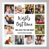 World's Best Nana Grandkids 12 Photo Collage