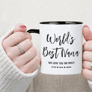 World's Best Nana Grandkids Names Mug