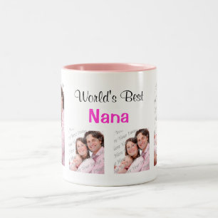 World's Best Nana Photo Mug Pink