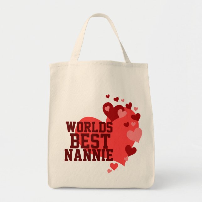 Worlds Best Nannie Personalised Tote Bag (Front)