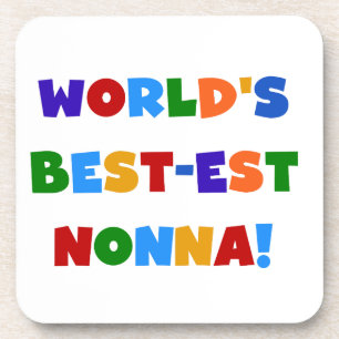 World's Best Nonna Bright Colours T-shirts and Gif Coaster