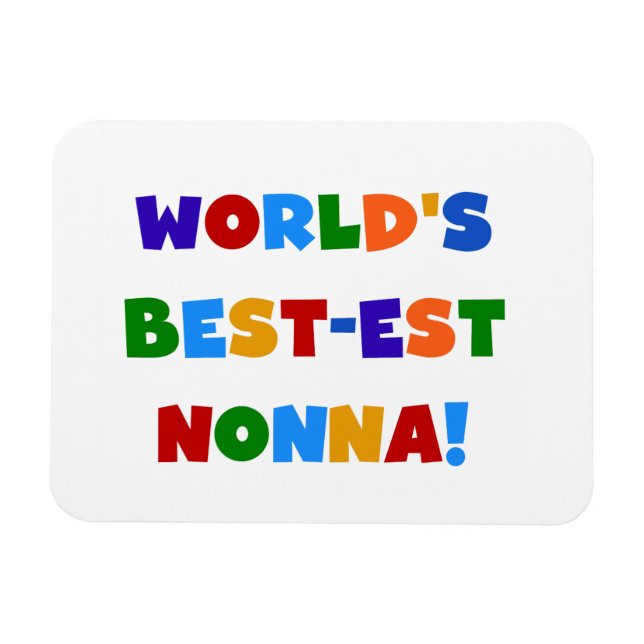 World's Best Nonna Bright Colours T-shirts and Gif Magnet (Horizontal)