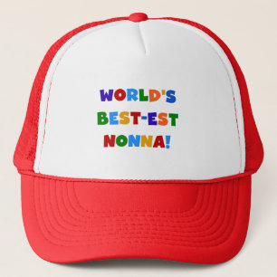 World's Best Nonna Bright Colours T-shirts and Gif Trucker Hat
