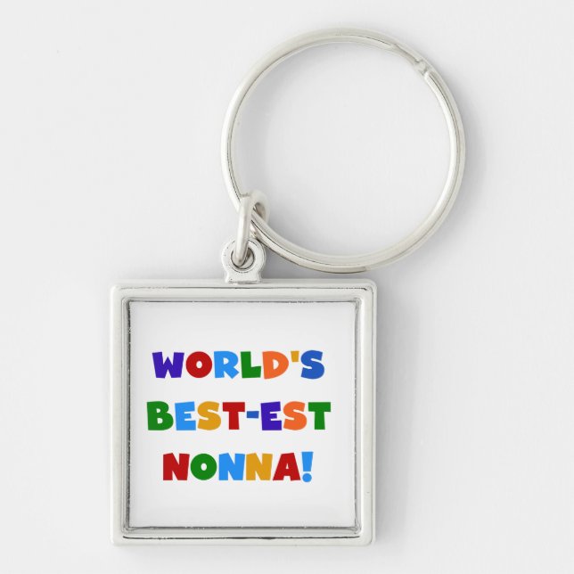 World's Best Nonna Bright Colours T-shirts and Key Ring (Front)