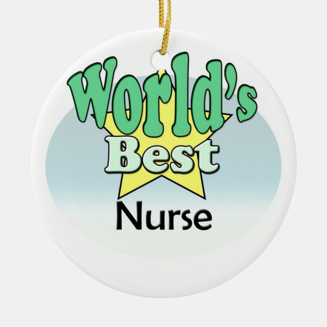 World's best Nurse Ceramic Tree Decoration (Front)