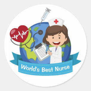 World's Best Nurse Classic Round Sticker