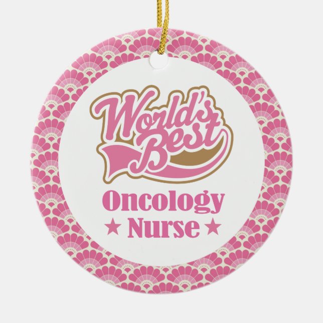 Worlds Best Oncology Nurse Ceramic Tree Decoration (Front)