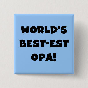 World's Best Opa Black Text T-shirts and Gifts 15 Cm Square Badge