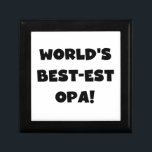 World's Best Opa Black Text T-shirts and Gifts Gift Box<br><div class="desc">Black text World's Best-est Opa T-shirts,  mugs,  hoodies,  cards,  tote bags,  magnets,  keepsakes,  and other world's best opa gear. Great gifts for great grandparents!</div>