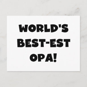 World's Best Opa Black Text T-shirts and Gifts Postcard