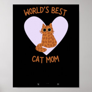 World's Best Orange Cat Mum Sticker Poster