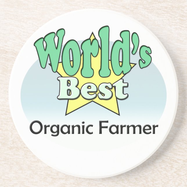 World's best Organic Farmer Coaster (Front)