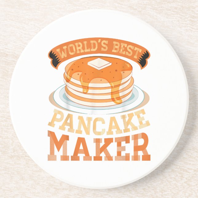 World's Best Pancake Maker - Funny Pancake Maker Coaster (Front)