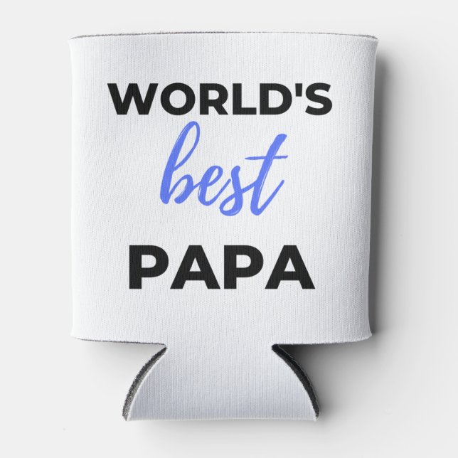 World's Best Papa bl Can Cooler (Front)