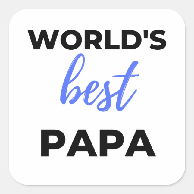 World's Best Papa bl Square Sticker (Front)