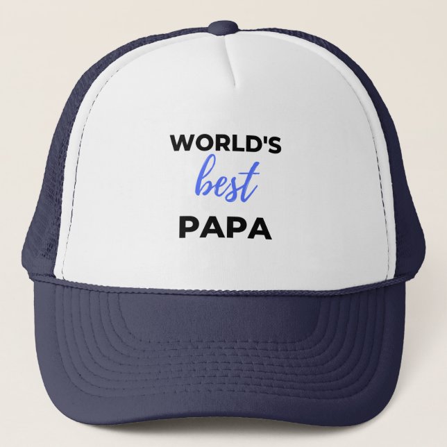 World's Best Papa bl Trucker Hat (Front)
