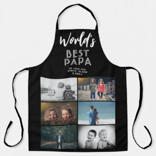 World's Best Papa Custom 6 Photo Collage Apron
