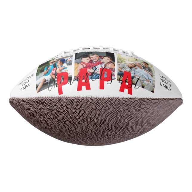 WORLD'S BEST PAPA Custom Photo Personalised Football (Rotated 270)