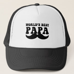 world's best papa moustache trucker hat