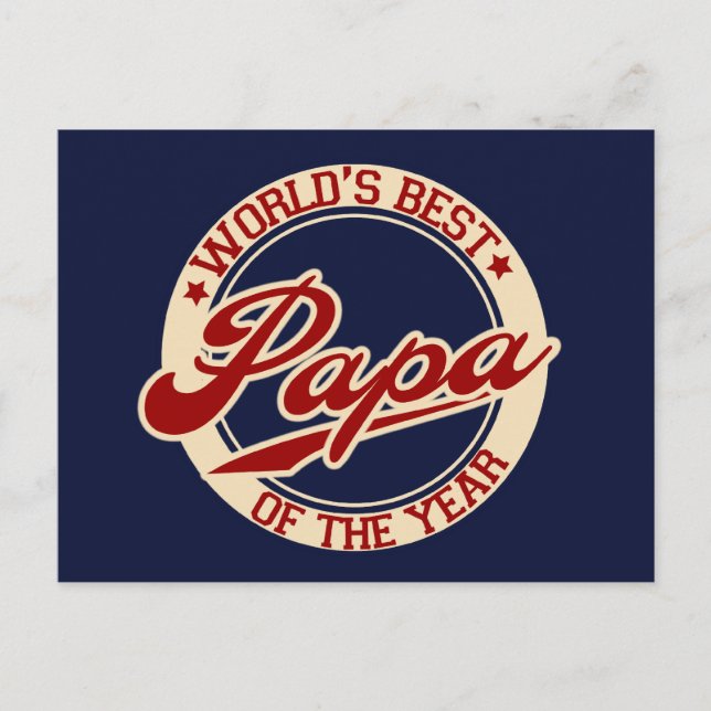 World's Best Papa Postcard (Front)