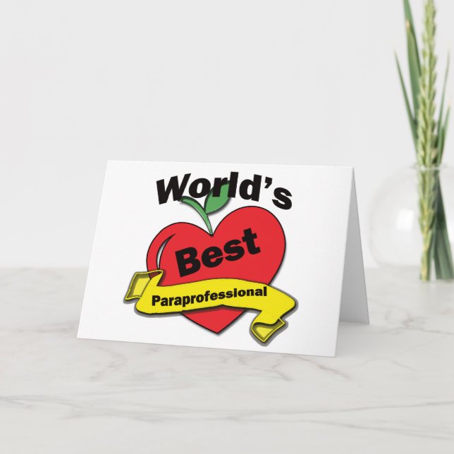 World's Best Paraprofessional Card (Front)