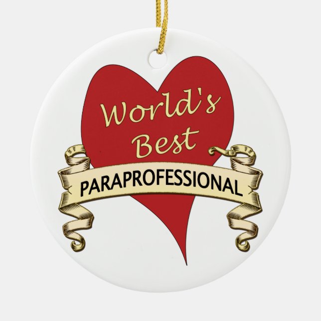World's Best Paraprofessional Ceramic Tree Decoration (Front)