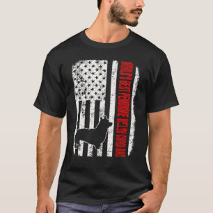 Worlds Best Pembroke Welsh Corgi Dad American Flag T-Shirt