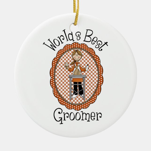 World's Best Pet Groomer Tees and Gifts Ceramic Ornament (Front)